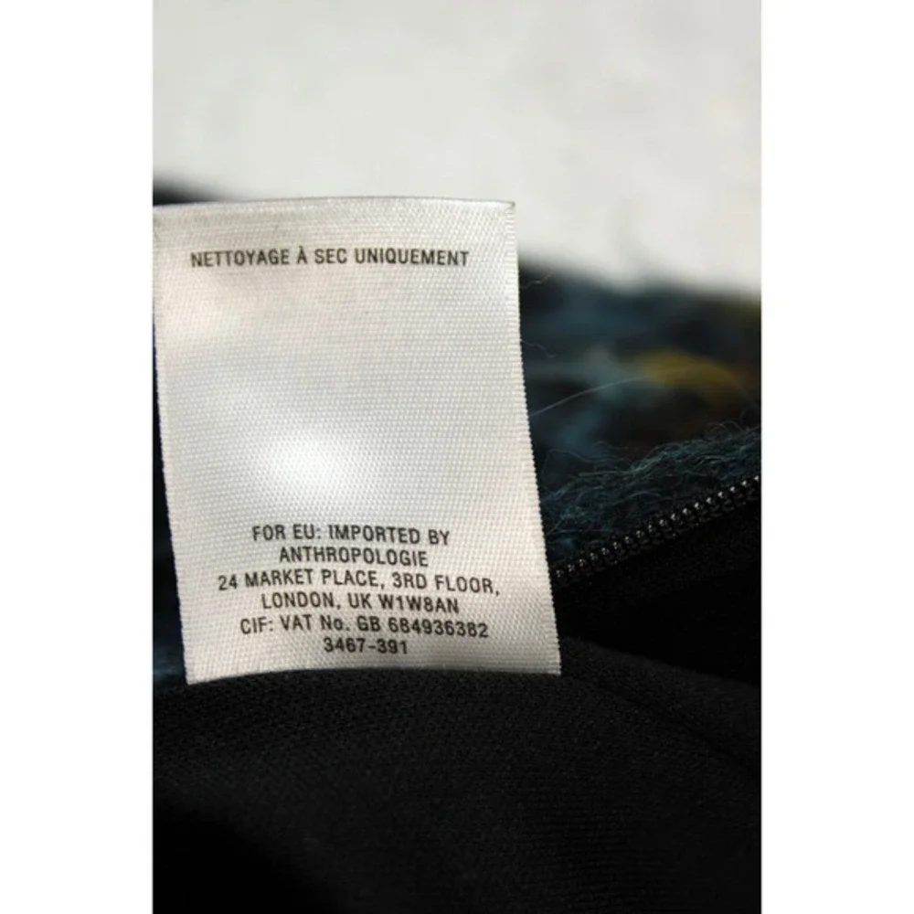 Maeve Anthropologie Women‎ 6 Wool Blend Fuzzy Textured Skirt Teal Black USA